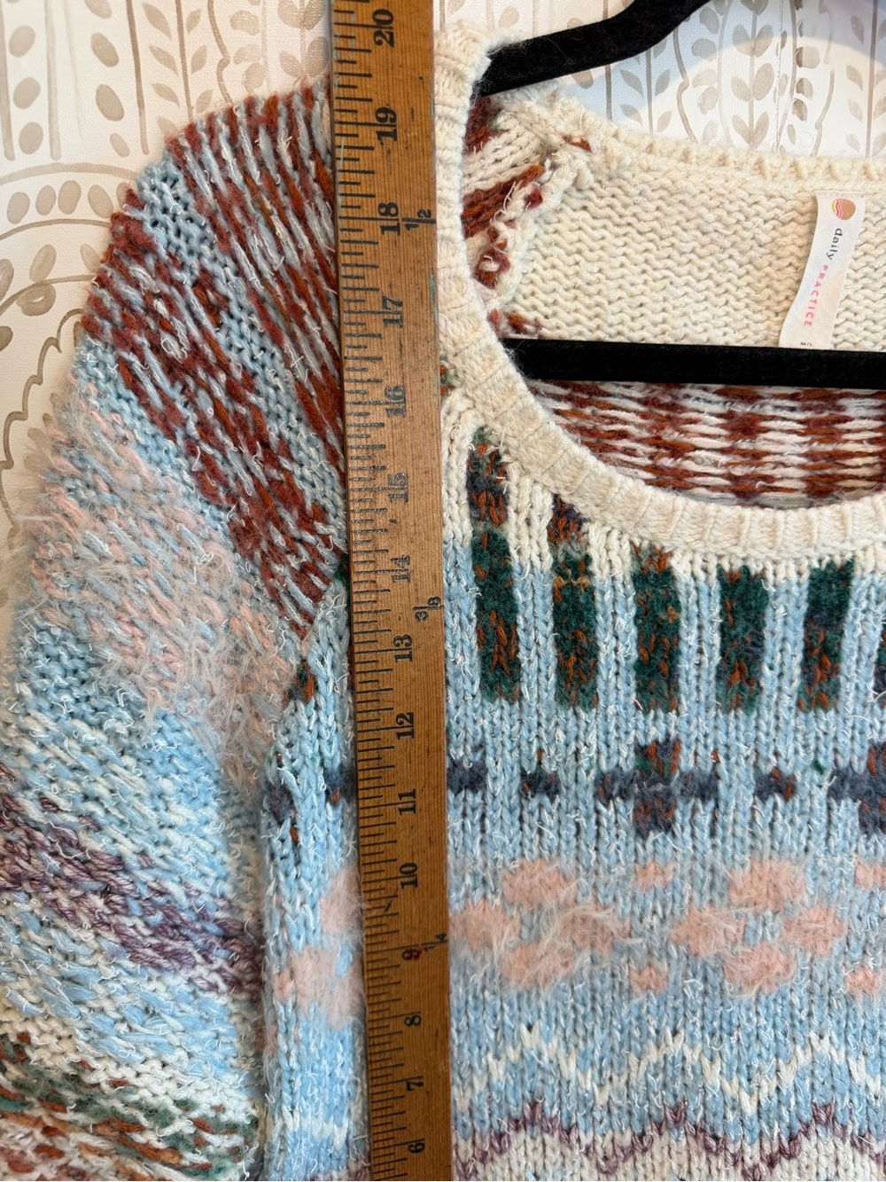 Anthropologie Daily Practice Nordic Sweater Cotton/Wool Blend size Med / Large - Picture 11 of 11